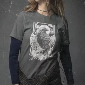Crow T-Shirt, Womens Shirt, Raven Shirt, Eco Fashion Shirt, Bird Shirt, Gift Tee
