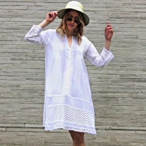 Cotton summer  White Kaftan casual  Dress