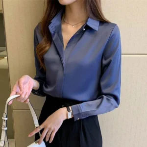 Women's Shirt Long Sleeve Fashion Woman Blouses Top Female Shirts and Basic