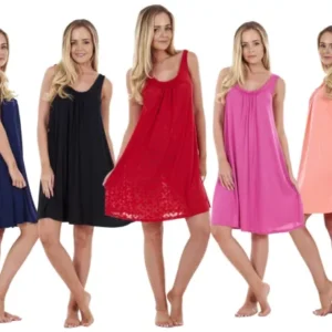 Ladies Beach Scoop Neck Dress Womens Summer Loose Short