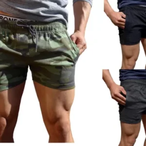 COTTON GYM SHORTS BODYBUILDING TRAINING RUNNING SHORTS CAMO FASHION SPORT 026
