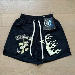 Men Classic print Hell Fashion Star Trendy High Street Cotton Leisure Shorts
